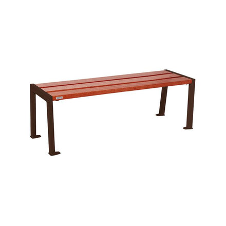 Procity Silaos Backless Bench (1.2m / Mahogany Stained PEFC Oak Slats / Chocolate Brown RAL 8017)