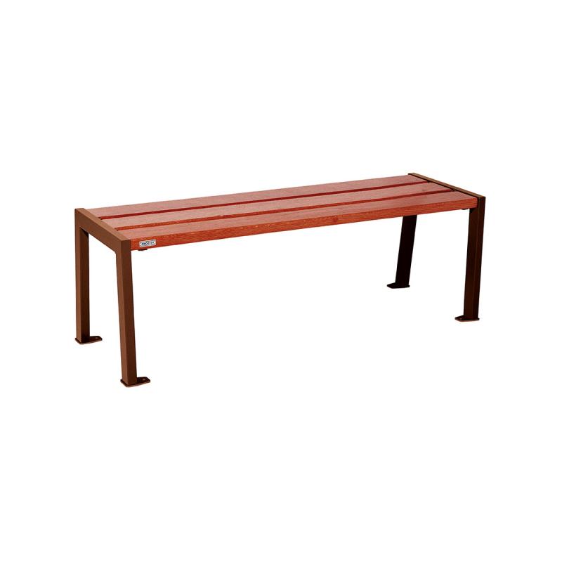 Procity Silaos Backless Bench (1.2m / Mahogany Stained PEFC Oak Slats / Corten Effect)