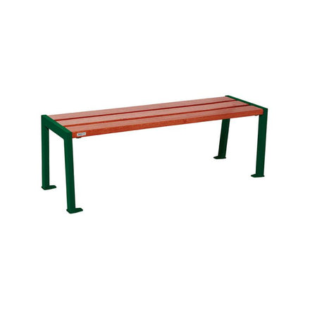 Procity Silaos Backless Bench (1.2m / Mahogany Stained PEFC Oak Slats / Moss Green RAL 6005)