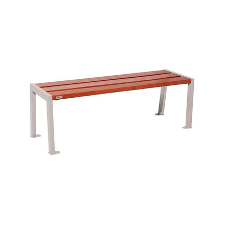 Procity Silaos Backless Bench (1.2m / Mahogany Stained PEFC Oak Slats / Silk Grey RAL 7044)