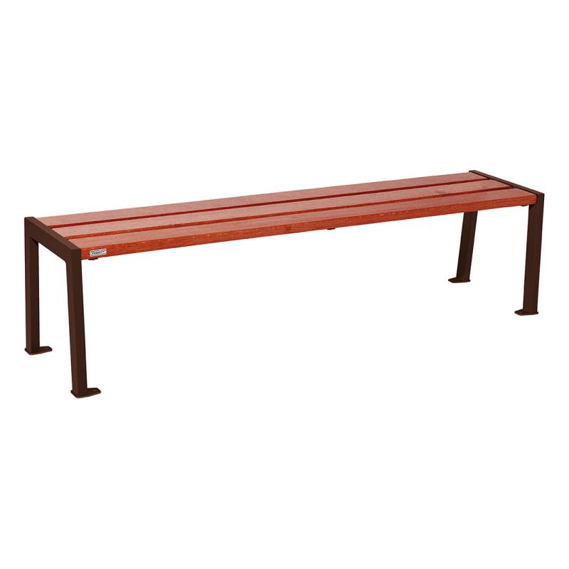 Procity Silaos Backless Bench (1.8m / Mahogany Stained PEFC Oak Slats / Chocolate Brown RAL 8017)