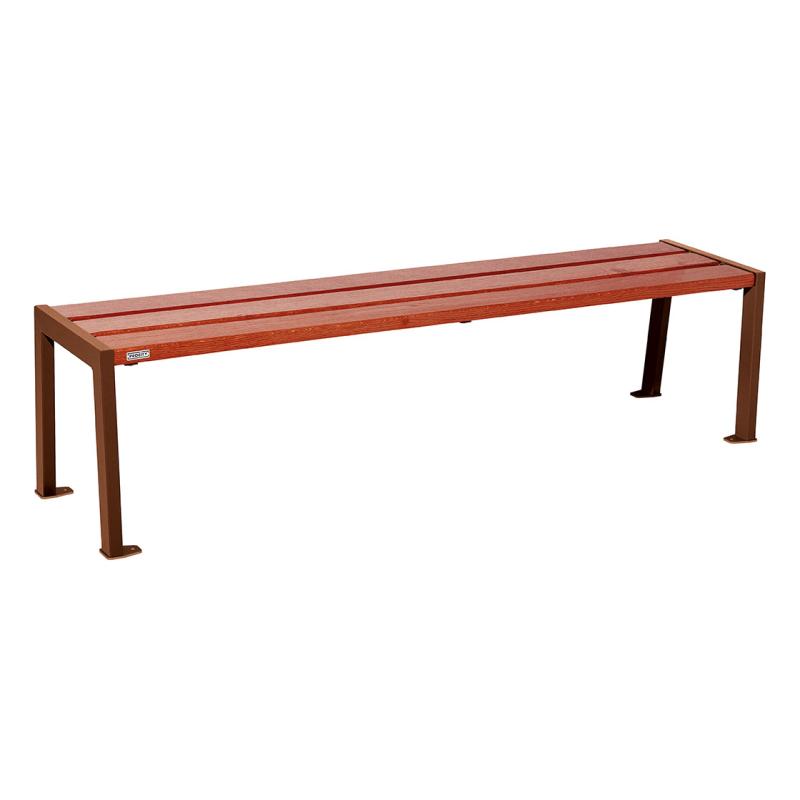 Procity Silaos Backless Bench (1.8m / Mahogany Stained PEFC Oak Slats / Corten Effect)