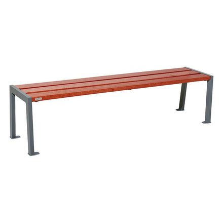 Procity Silaos Backless Bench (1.8m / Mahogany Stained PEFC Oak Slats / Procity Grey)