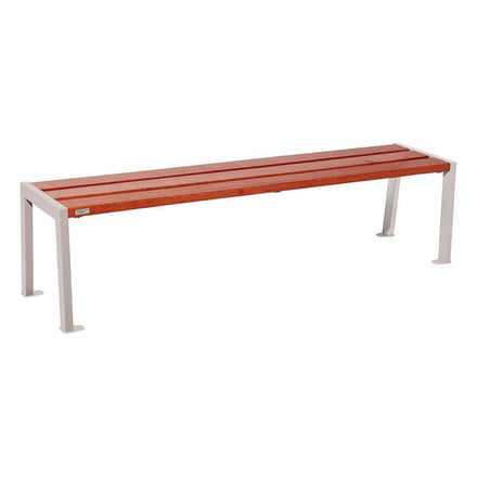 Procity Silaos Backless Bench (1.8m / Mahogany Stained PEFC Oak Slats / Silk Grey RAL 7044)