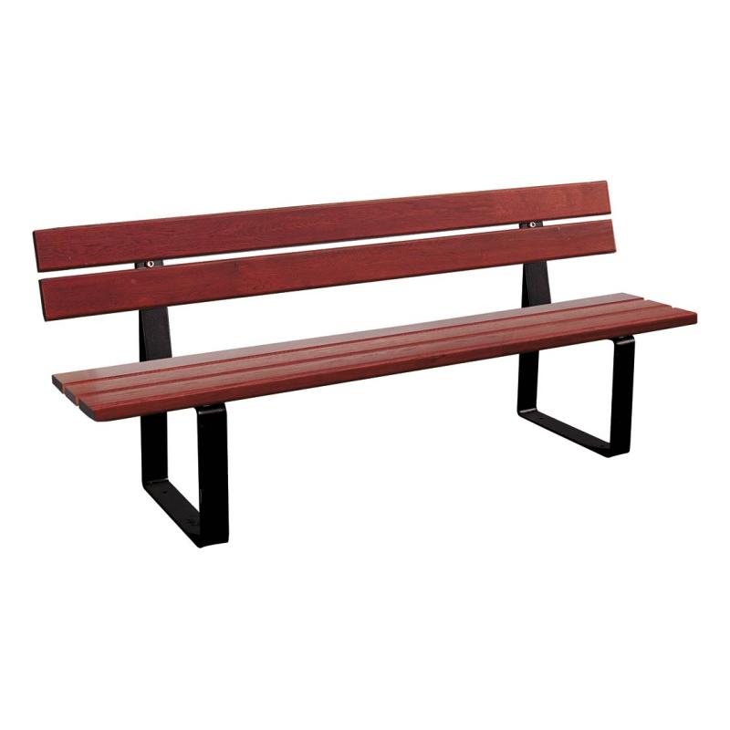 Procity Riga Seat Bench (1.8m / Mahogany Stained Conifer Softwood Slats / Jet Black RAL 9005)