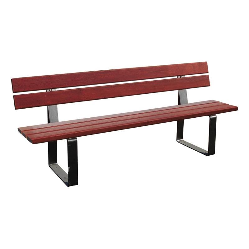 Procity Riga Seat Bench (1.8m / Mahogany Stained Conifer Softwood Slats / Procity Grey)