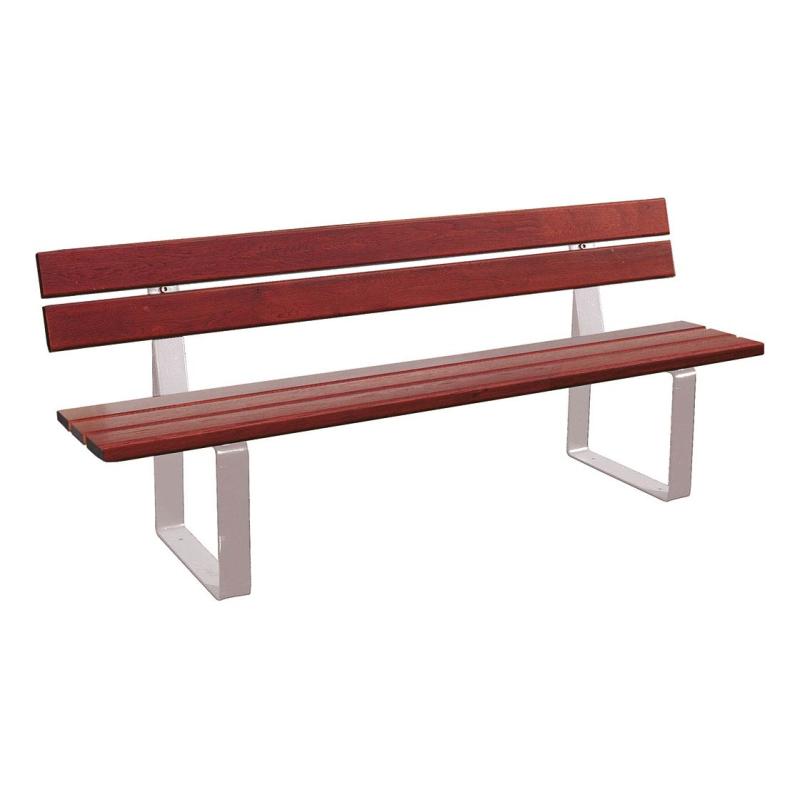 Procity Riga Seat Bench (1.8m / Mahogany Stained Conifer Softwood Slats / Silk Grey RAL 7044)