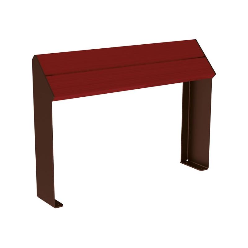 Procity Kube Perch Bench 1.2m (Mahogany Stained Hardwood Slats / Chocolate Brown RAL 8017)