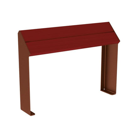 Procity Kube Perch Bench 1.2m (Mahogany Stained Hardwood Slats / Corten Effect)