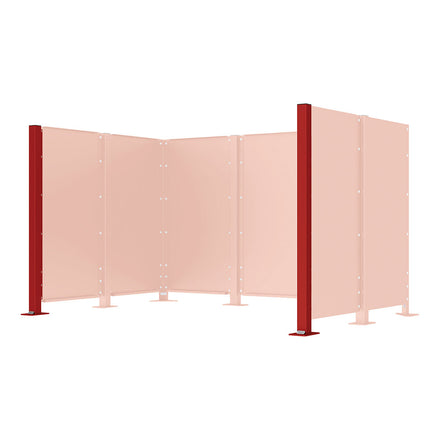 Post for Procity Modulo Enclosures (End Post / Galvanised & Powder Coated Maroon RAL 3004)