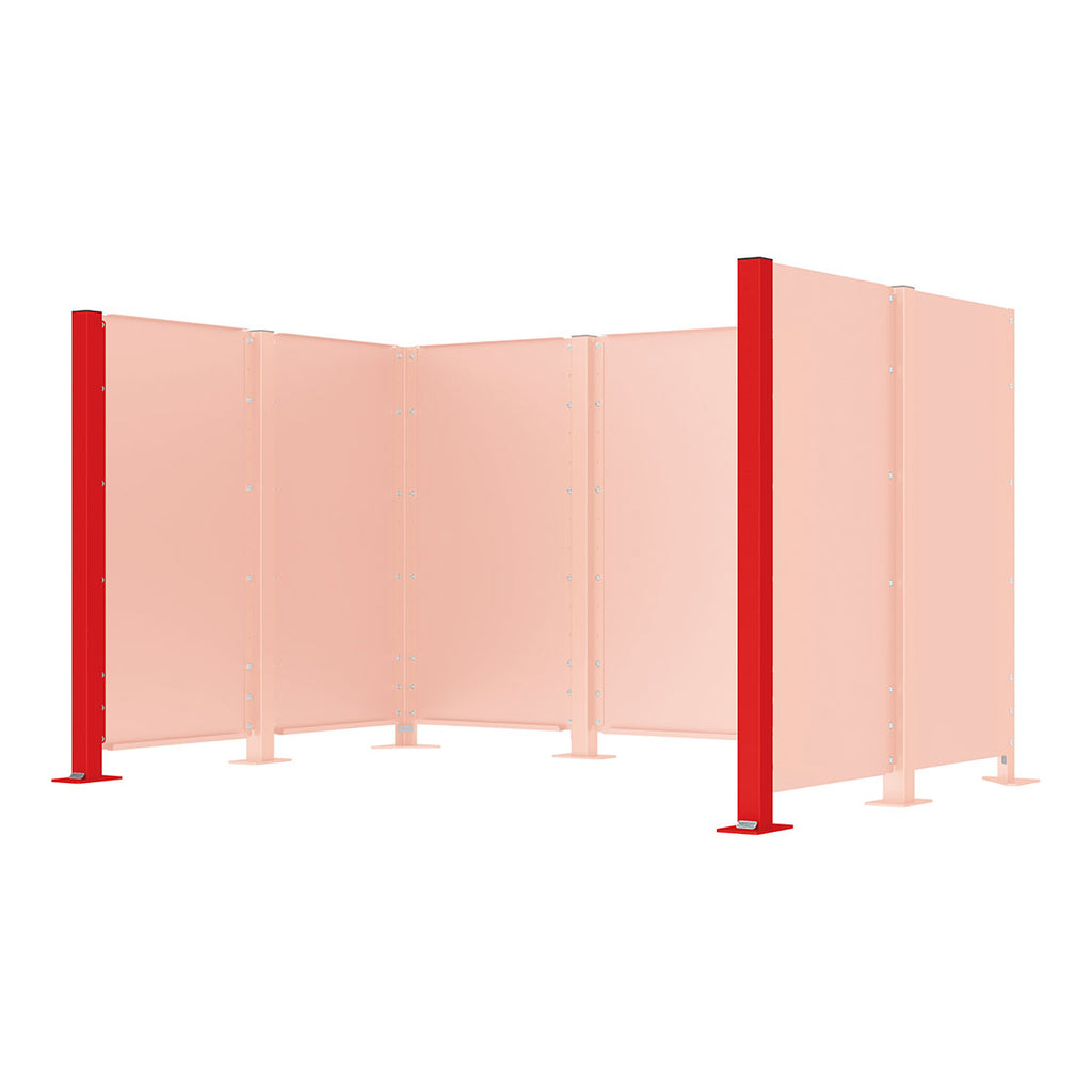 Post for Procity Modulo Enclosures (End Post / Galvanised & Powder Coated Traffic Red RAL 3020)