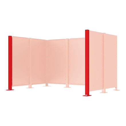 Post for Procity Modulo Enclosures (End Post / Galvanised & Powder Coated Traffic Red RAL 3020)