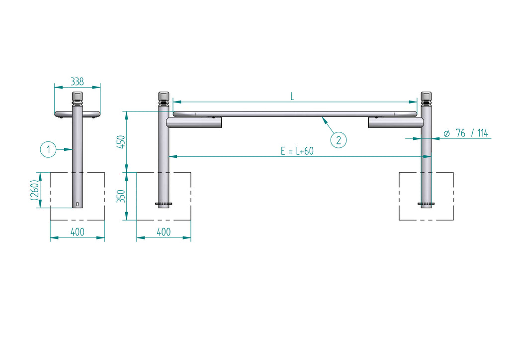 Procity Estoril Backless Bench 1.8m