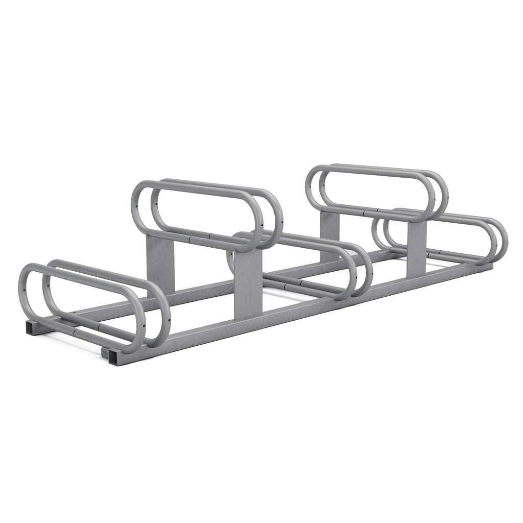 Bike Rack Double Stack Profile High-Low Double Sided Bicycle Rack Galvanised – Start Safety UK