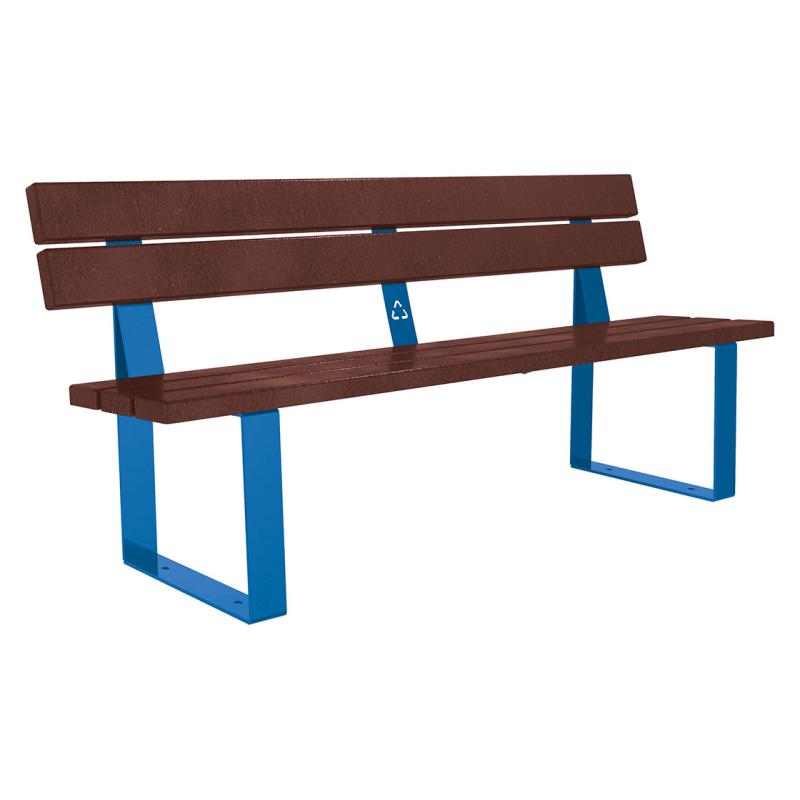 Procity Riga Seat Bench (1.8m / Recycled Plastic (HPL) Slats / Gentian Blue RAL 5010)