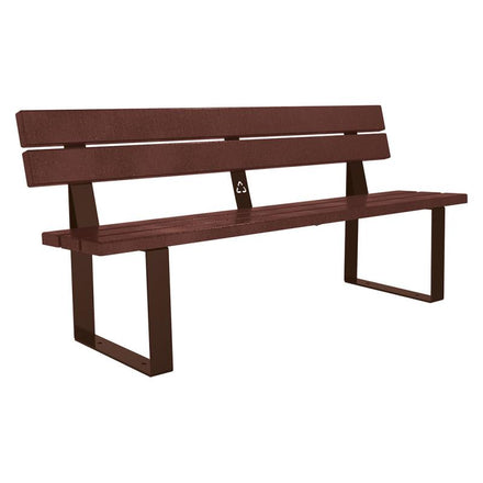 Procity Riga Seat Bench (1.8m / Recycled Plastic (HPL) Slats / Chocolate Brown RAL 8017)