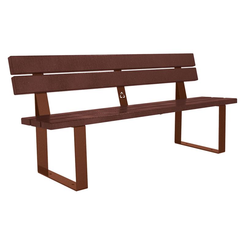 Procity Riga Seat Bench (1.8m / Recycled Plastic (HPL) Slats / Corten Effect)