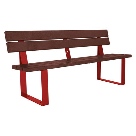 Procity Riga Seat Bench (1.8m / Recycled Plastic (HPL) Slats / Maroon RAL 3004)