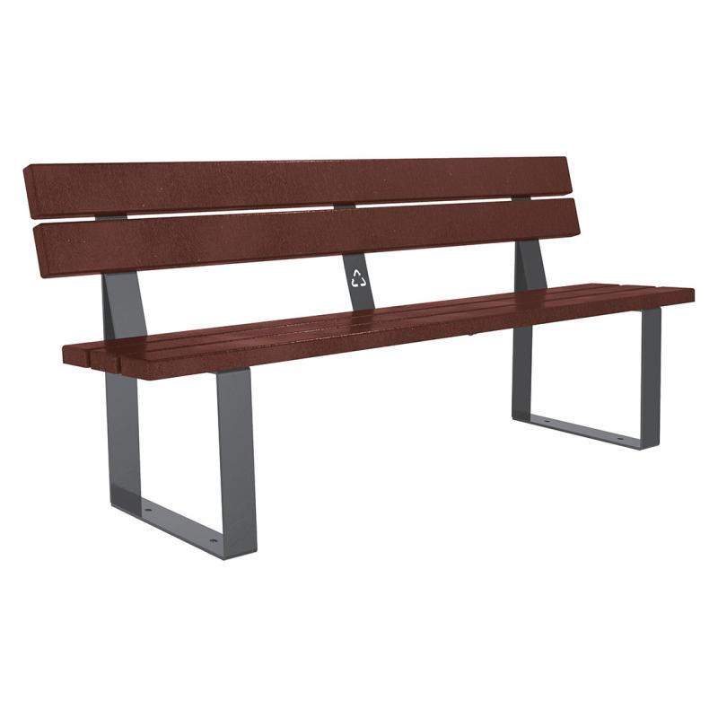 Procity Riga Seat Bench (1.8m / Recycled Plastic (HPL) Slats / Procity Grey)