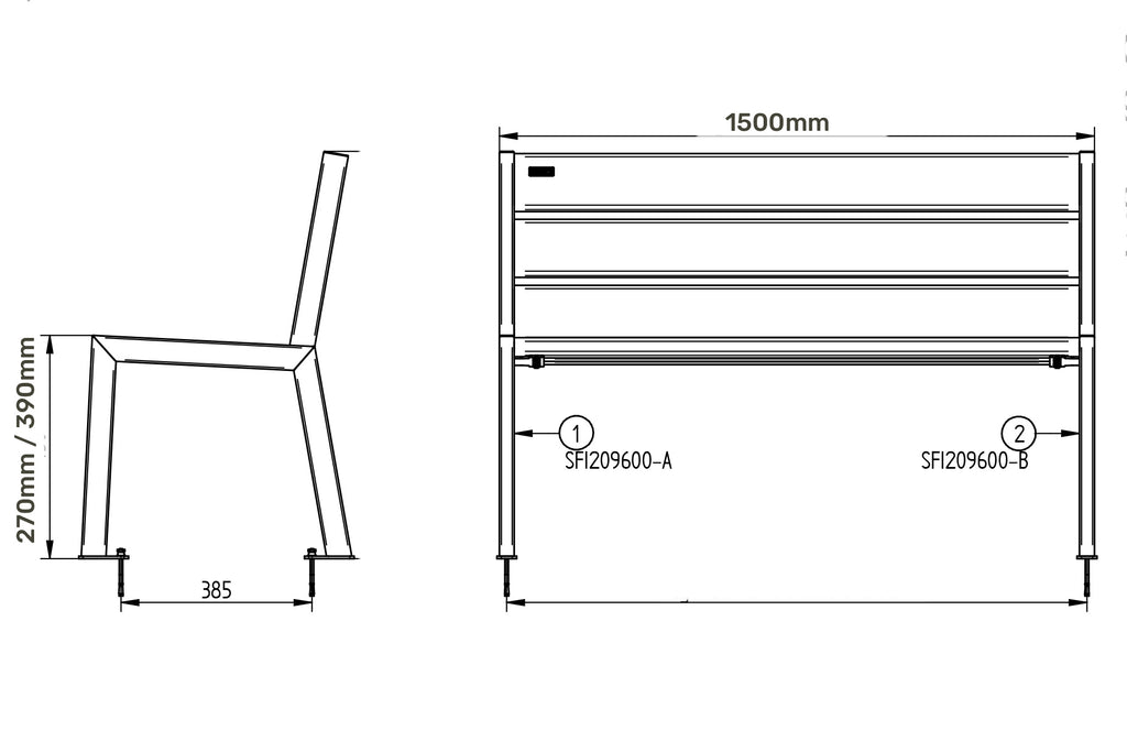 Procity Silaos Junior Seat Bench 1.5m