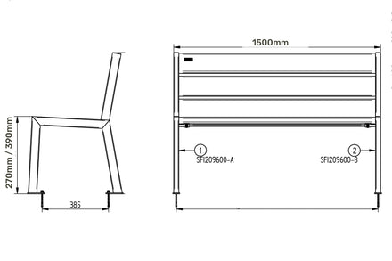 Procity Silaos Junior Seat Bench 1.5m