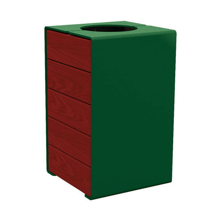 Procity Kube Litter Bin 120L Steel & Mahogany Stained Hardwood