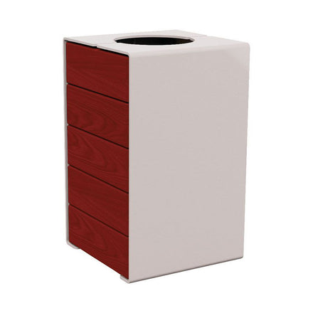 Procity Kube Litter Bin 120L Steel & Mahogany Stained Hardwood