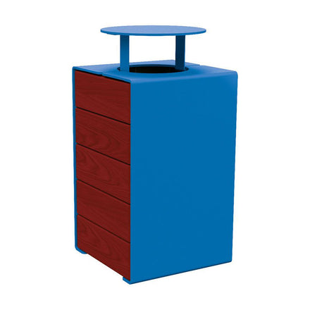 Procity Kube Litter Bin 120L Steel & Mahogany Stained Hardwood