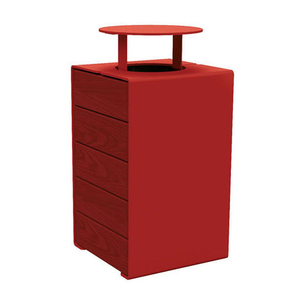 Procity Kube Litter Bin 120L Steel & Mahogany Stained Hardwood