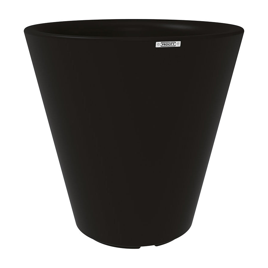 Procity Large Plastic Tradition Planter (1000mm  (At Rim) / Black (Jet) - RAL 9005)