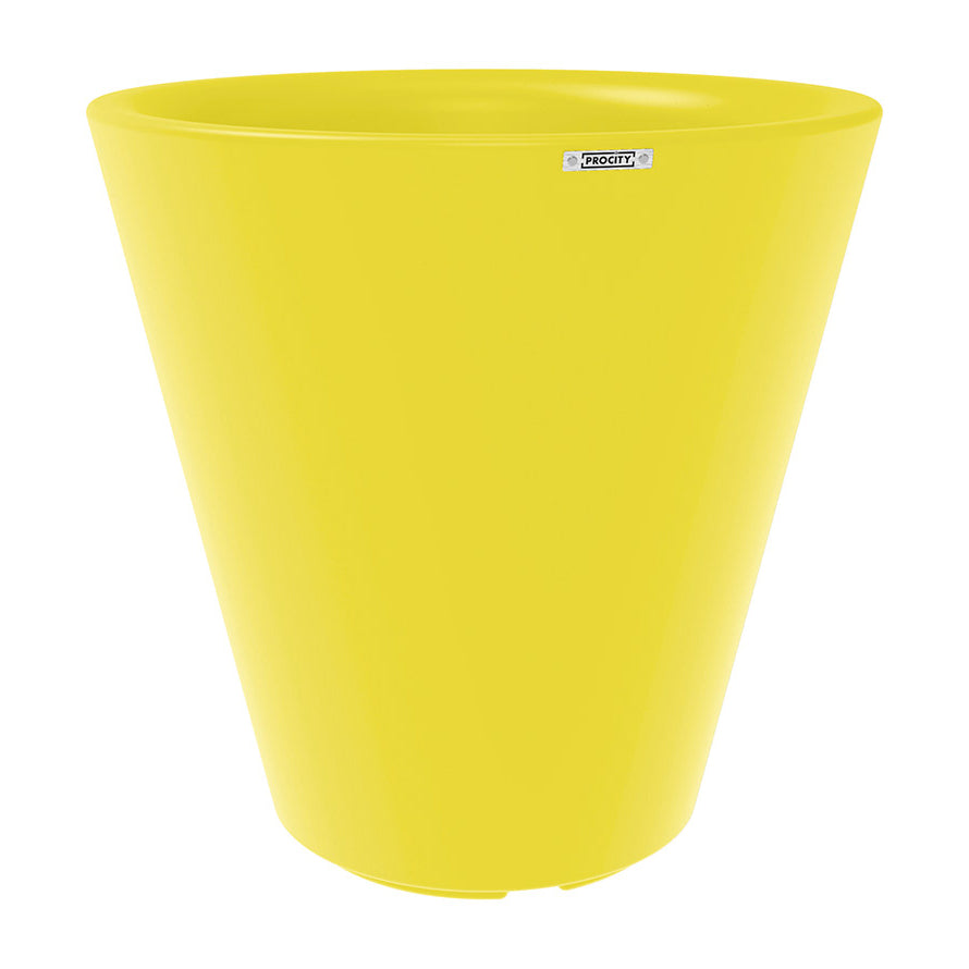 Procity Large Plastic Tradition Planter (1000mm  (At Rim) / Yellow (Sulphur) - RAL 1016)