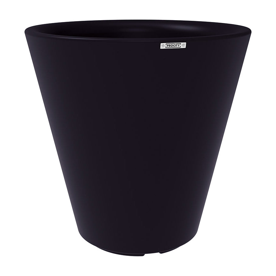 Procity Large Plastic Tradition Planter (1000mm  (At Rim) / Traffic Black - RAL 9017)