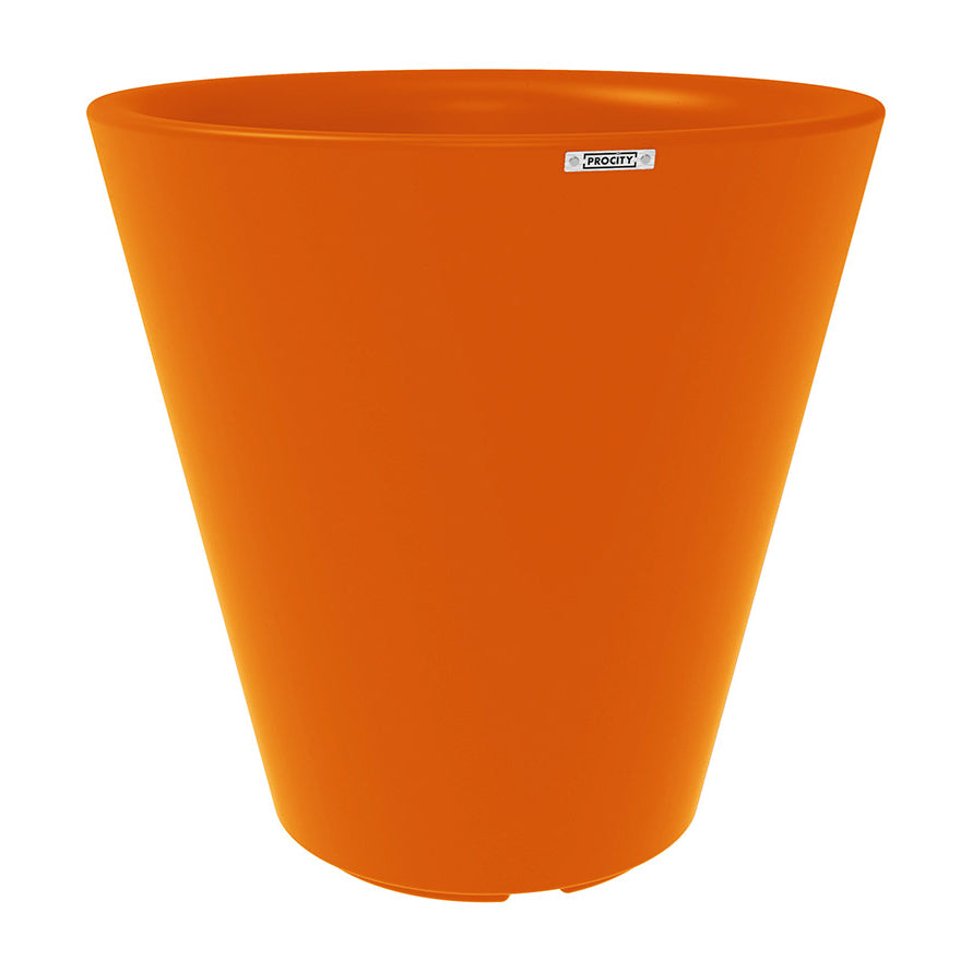 Procity Large Plastic Tradition Planter (1000mm  (At Rim) / Traffic Orange - RAL 2009)