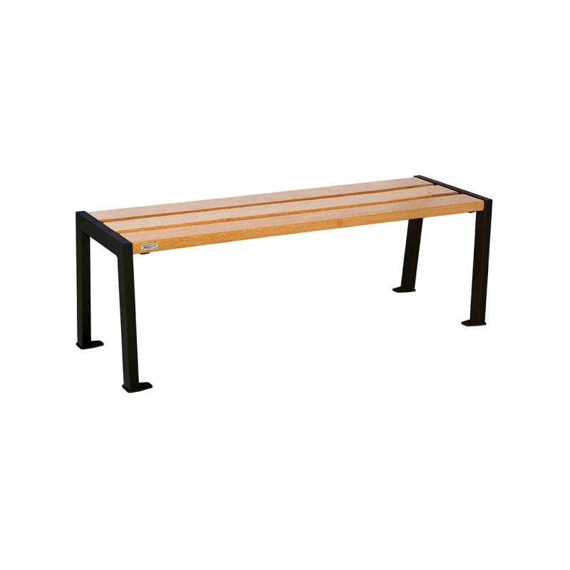 Procity Silaos Backless Bench (1.2m / Light Oak Stained PEFC Oak Slats / Jet Black RAL 9005)