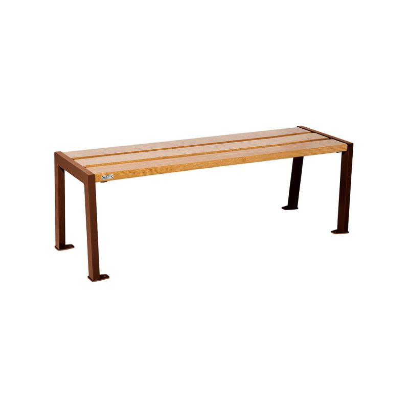 Procity Silaos Backless Bench (1.2m / Light Oak Stained PEFC Oak Slats / Corten Effect)