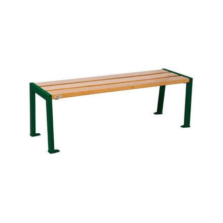 Procity Silaos Backless Bench (1.2m / Light Oak Stained PEFC Oak Slats / Moss Green RAL 6005)