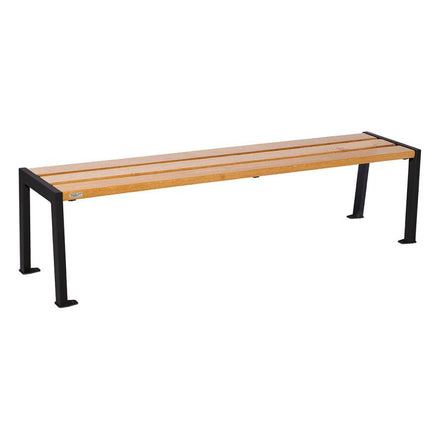 Procity Silaos Backless Bench (1.8m / Light Oak Stained PEFC Oak Slats / Jet Black RAL 9005)