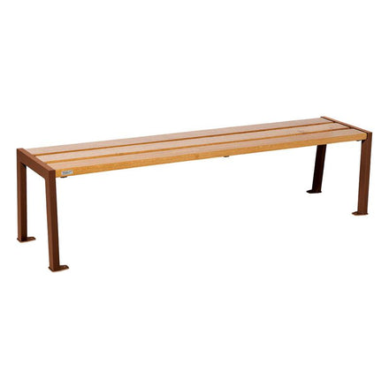 Procity Silaos Backless Bench (1.8m / Light Oak Stained PEFC Oak Slats / Corten Effect)