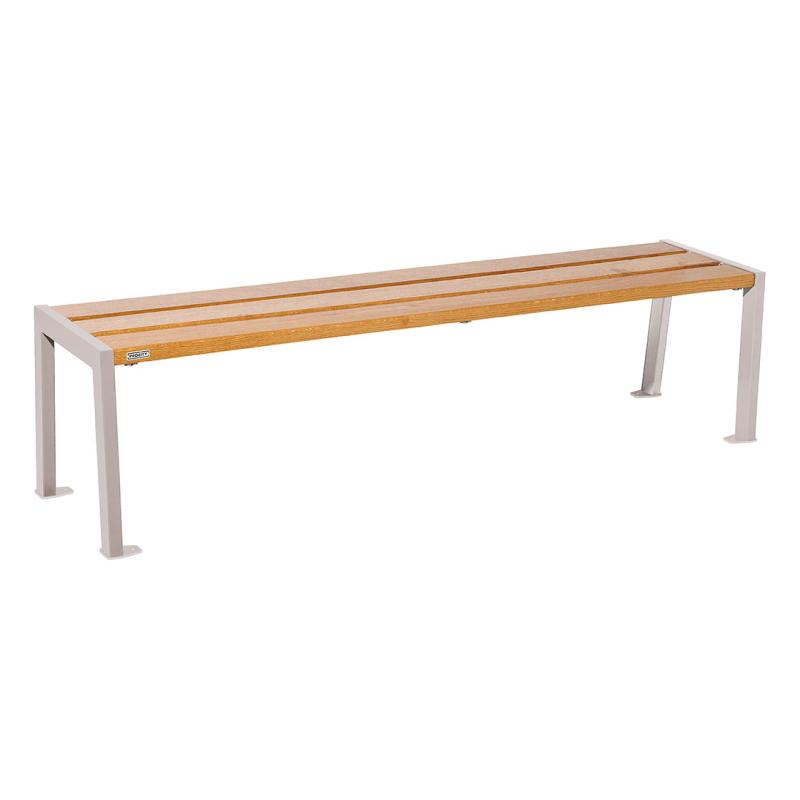 Procity Silaos Backless Bench (1.8m / Light Oak Stained PEFC Oak Slats / Silk Grey RAL 7044)