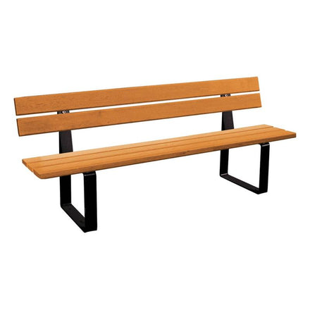 Procity Riga Seat Bench (1.8m / Light Oak Stained Conifer Softwood Slats / Jet Black RAL 9005)