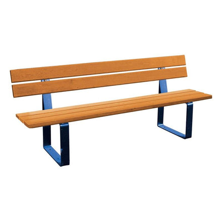 Procity Riga Seat Bench (1.8m / Light Oak Stained Conifer Softwood Slats / Gentian Blue RAL 5010)