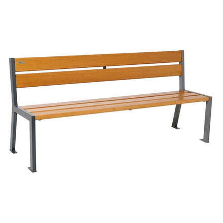 Procity Silaos Steel & Wood Seat Bench 1.8m (Without Armrests / 5 / Light Oak Stained PEFC Oak Slats)