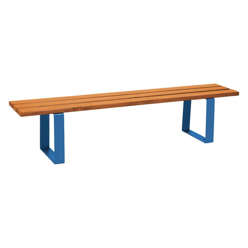 Procity Riga Backless Bench (1.8m / Light Oak Stained Softwood Slats / Gentian Blue RAL 5010)