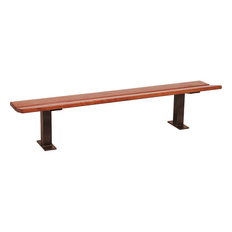 Procity Pagoda Backless Bench 2m (Light Oak Stained Hardwood Slats / Chocolate Brown RAL 8017)