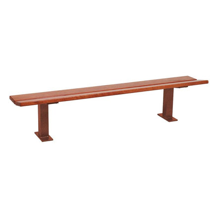 Procity Pagoda Backless Bench 2m (Light Oak Stained Hardwood Slats / Corten Effect)