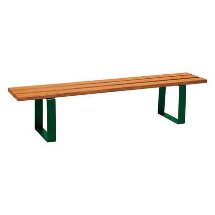 Procity Riga Backless Bench (1.8m / Light Oak Stained Softwood Slats / Moss Green RAL 6005)