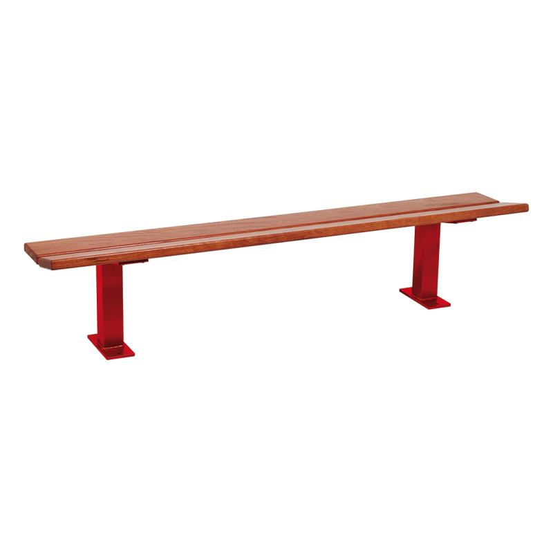 Procity Pagoda Backless Bench 2m (Light Oak Stained Hardwood Slats / Maroon RAL 3004)