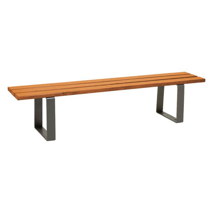 Procity Riga Backless Bench (1.8m / Light Oak Stained Softwood Slats / Procity Grey)