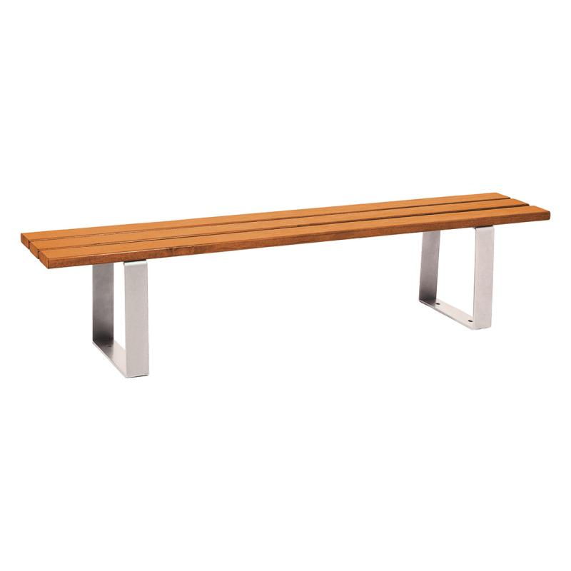 Procity Riga Backless Bench (1.8m / Light Oak Stained Softwood Slats / Silk Grey RAL 7044)