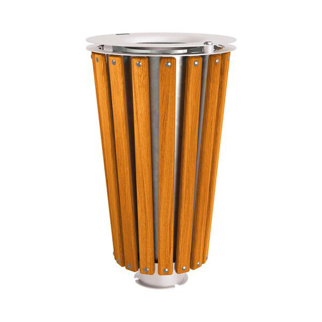 Procity Lofoten Litter Bin 80L (Light Oak Stained Hardwood / With Internal Galvanised Bucket / Silk Grey RAL 7044)